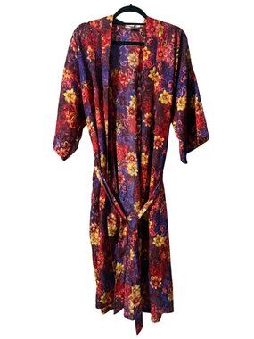 Vintage 80s LA Intimates Floral Kimono House Robe